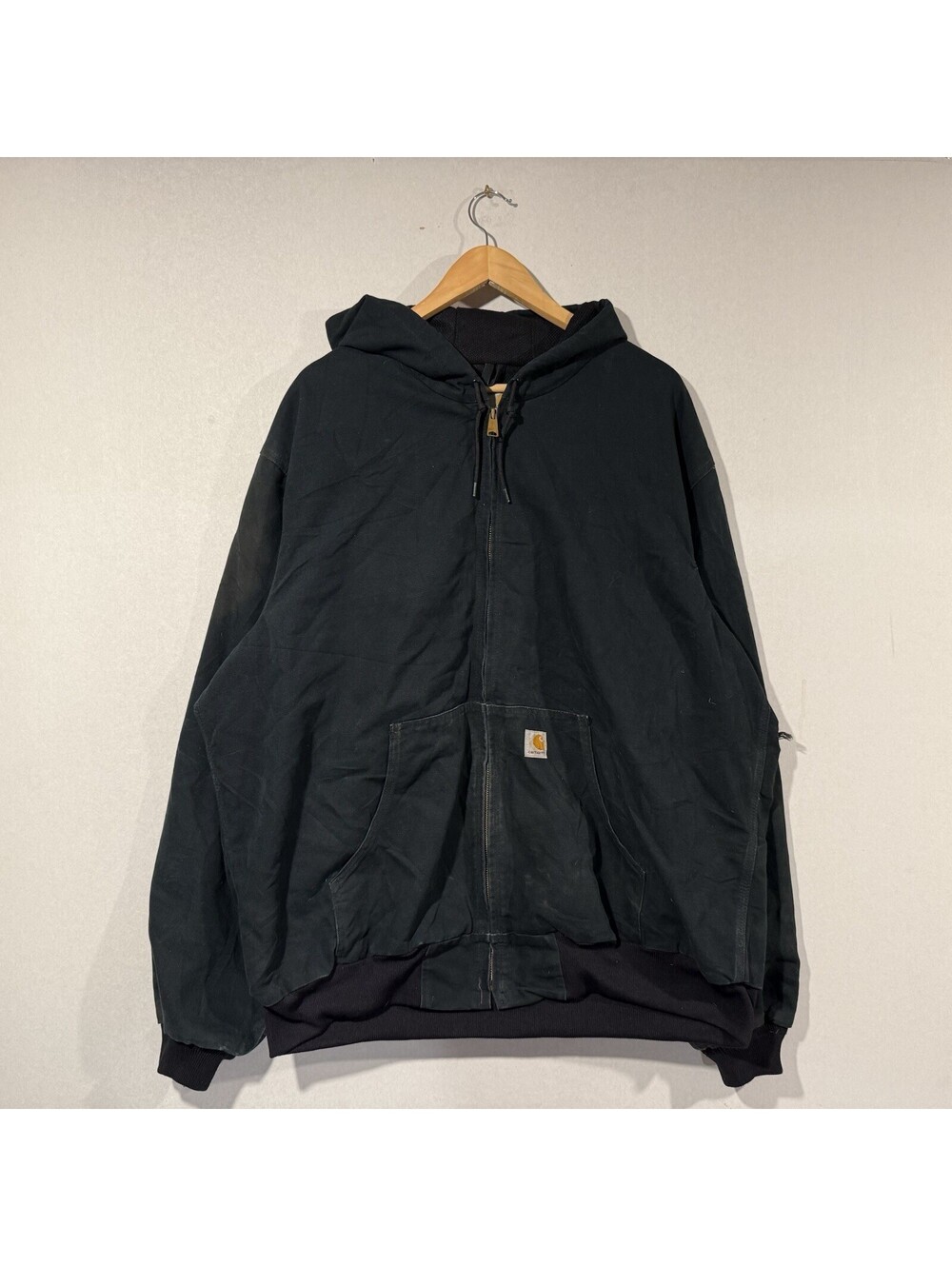 Vintage Carhartt J131 Thermal Lined Duck Active Jacket Black Mens 2XL Tall 2XLT